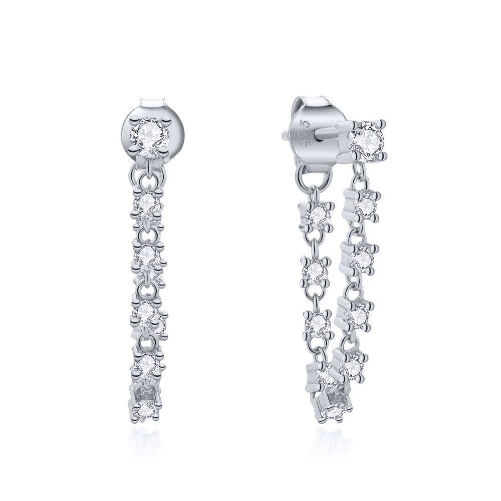 Stříbrné visací náušnice na puzetu